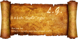 Leich György névjegykártya